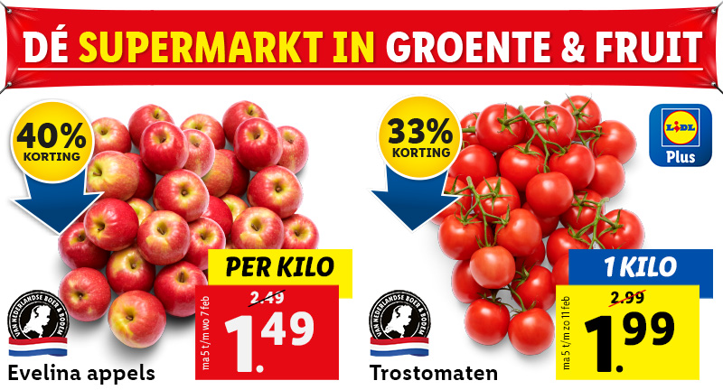 De supermarkt in groente en fruit