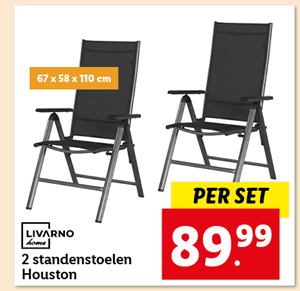 Livarno Home 2 standenstoelen Houston grijs