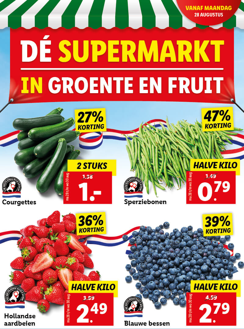 De supermarkt in groente en fruit
