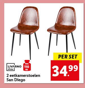 LIVARNO home 2 eetkamerstoelen San Diego