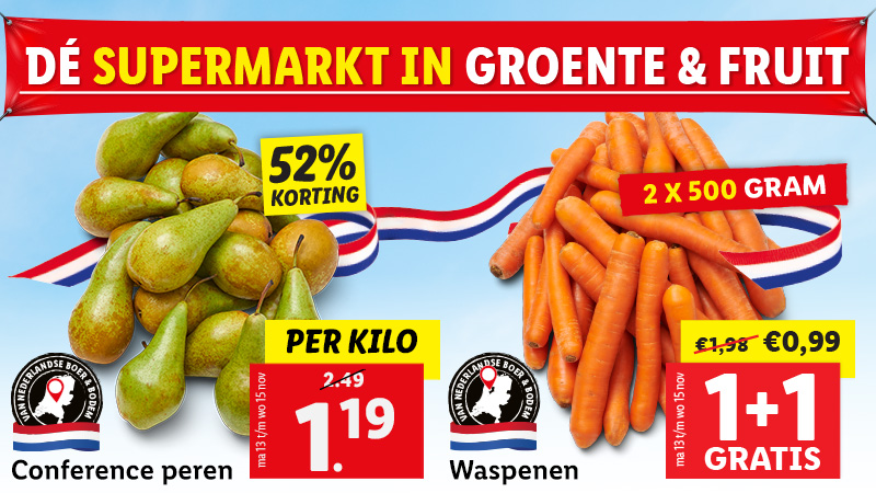 De supermarkt in groente en fruit