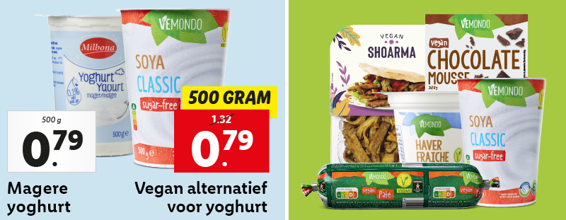 Plantaardige producten, nu net zo goedkoop of goedkoper!