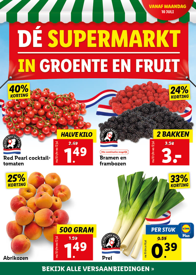 De supermarkt in groente en fruit