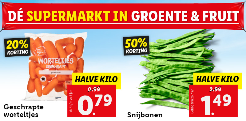 De supermarkt in groente en fruit