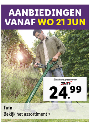 Bekijk alle aanbiedingen voor tuingereedschap vanaf woensdag 21 juni
