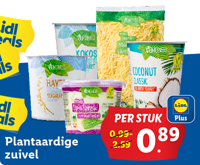 Plantaardige zuivel: nu voor 0.89 met Lidl Plus