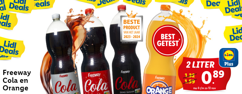 Freeway Cola & Orange: 2 liter voor 0.89 met Lidl Plus