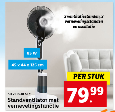 Silvercrest Standventilator met vernevelingsfunctie