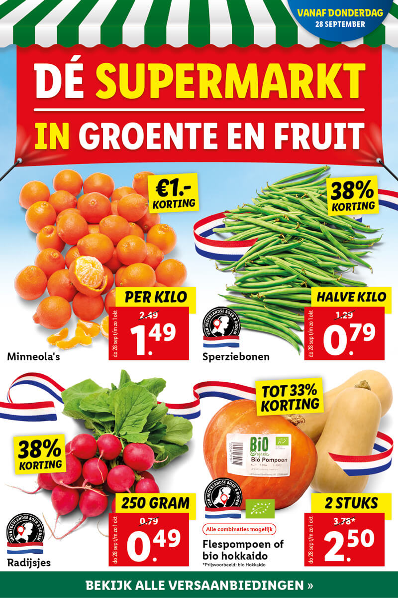 Dé supermarkt in groente en fruit