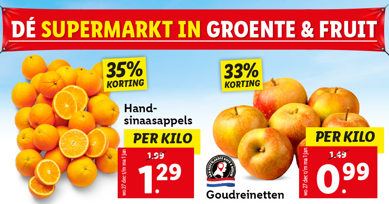 De supermarkt in groente en fruit