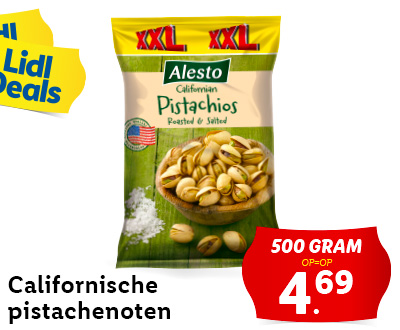 Pistachenoten: 500 gram voor 4.69