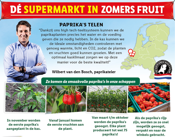 De supermarkt in groente en fruit