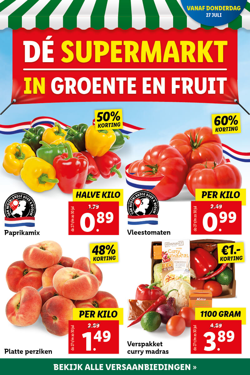 De supermarkt in groente en fruit