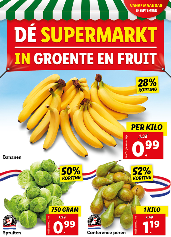 Dé supermarkt in groente en fruit