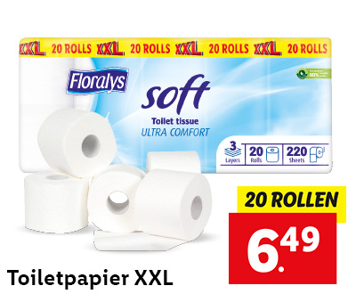 Toiletpapier XXL: 20 rollen voor 6.49