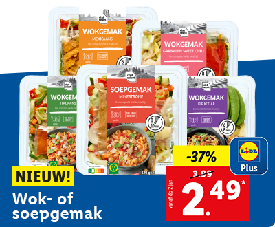 Wok- of soepgemak: 37% korting met Lidl Plus, nu voor 2.49