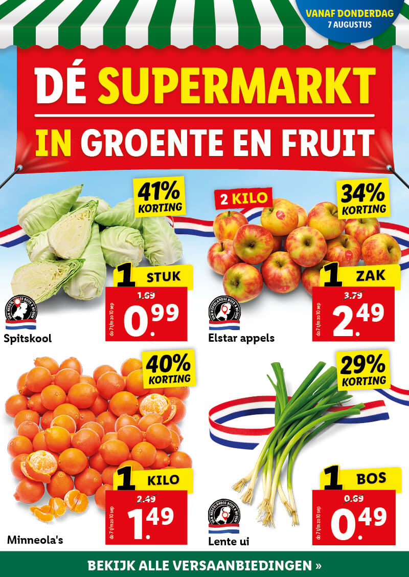 Dé supermarkt in groente en fruit