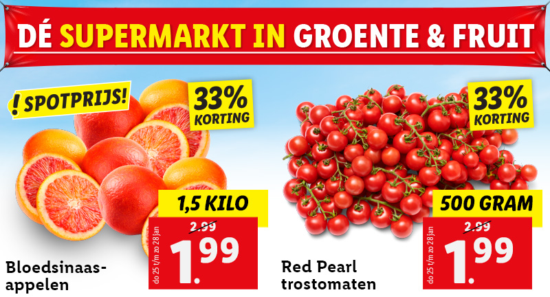 De supermarkt in groente en fruit