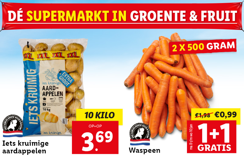 De supermarkt in groente en fruit