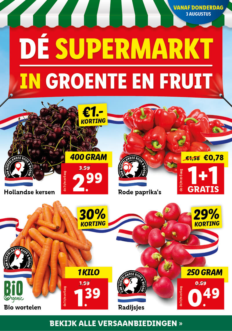 De supermarkt in groente en fruit