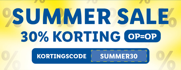 Het is Summer Sale! 30% korting, wees er snel bij, want OP=OP!
