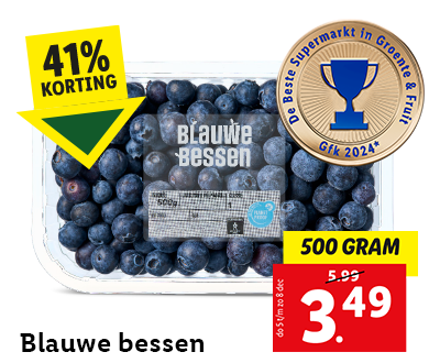 Blauwe bessen: 500 gram voor 3.49