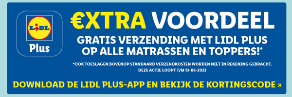 Gratis verzending op matrassen en toppers met Lidl Plus
