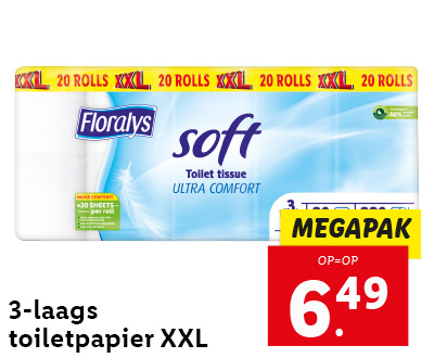 3-laags toiletpapier XXL: megapak voor 6.49