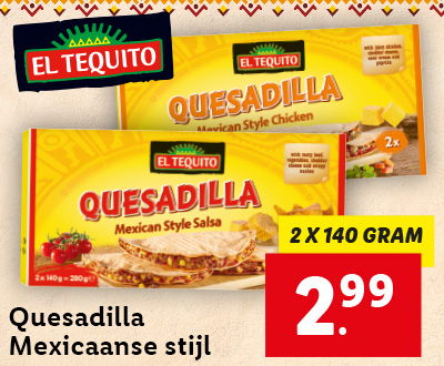 Quesadilla Mexicaanse stijl voor 2.99