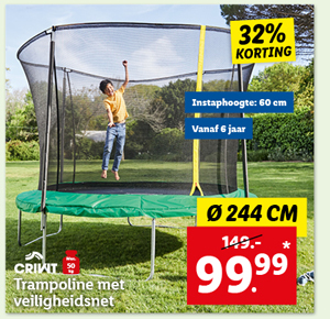 Crivit Trampoline met veiligheidsnet Ø244 cm