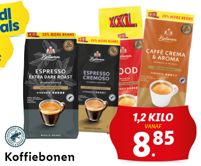 1,2 kilo koffiebonen vanaf 8.85