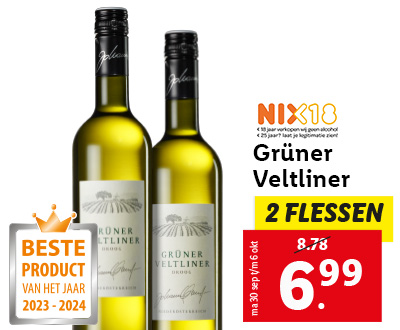 Grüner Veltliner: 2 flessen voor 6.99