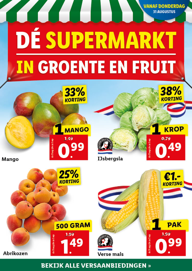 De supermarkt in groente en fruit