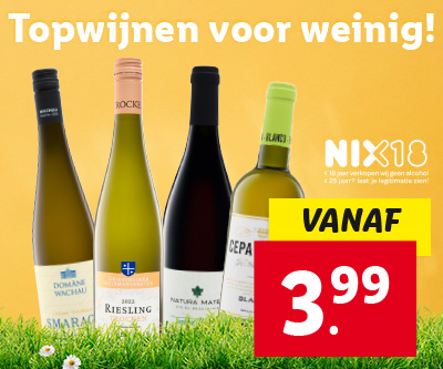 Topwijnen nu al vanaf 3.99