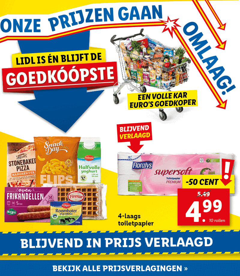 Onze prijzen gaan omlaag