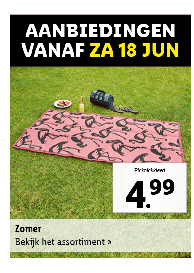 Bekijk vanaf zaterdag 18 juni de aanbiedingen voor alle zomerproducten