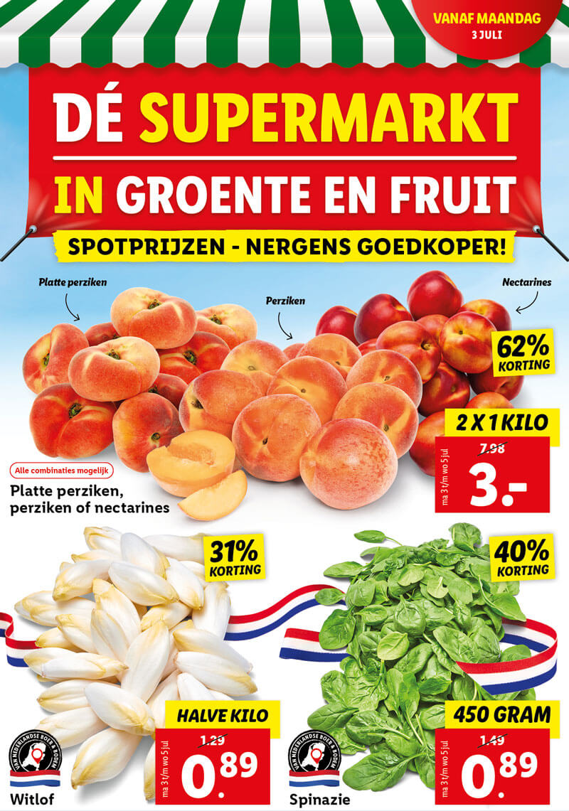 De supermarkt in groente en fruit