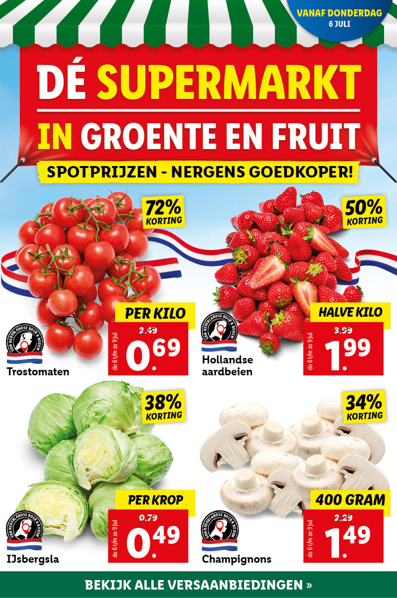 De supermarkt in groente en fruit