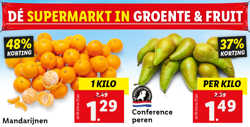 De supermarkt in groente en fruit