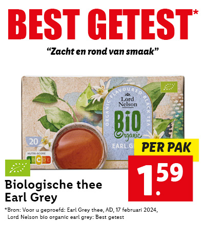 Best getest biologische thee Earl Grey