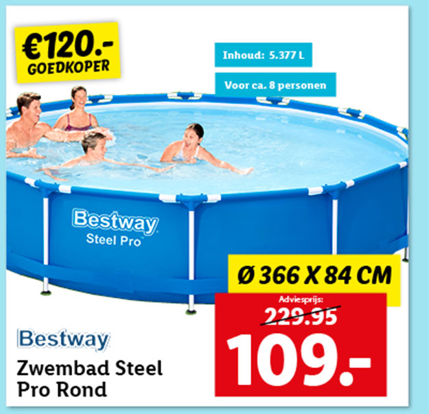 Bestway Zwembad Steel Pro rond Ø 366 x 84 cm