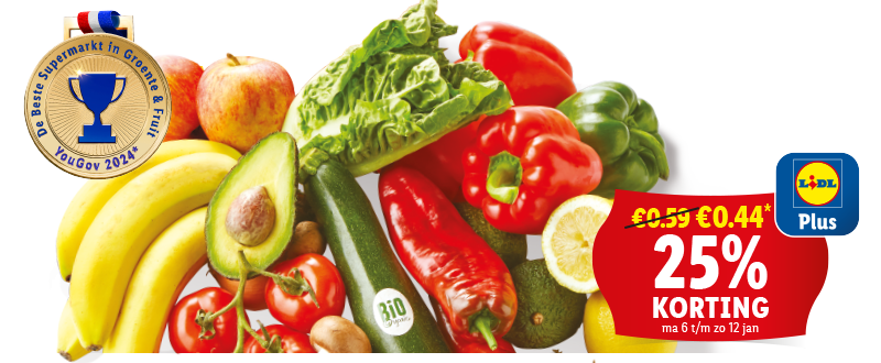 25% korting met Lidl Plus op het gehele BIO assortiment