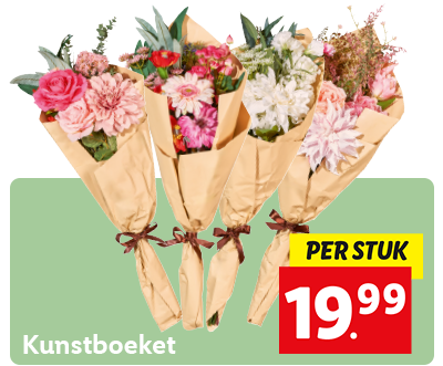 Kunstboeket: per stuk 19.99