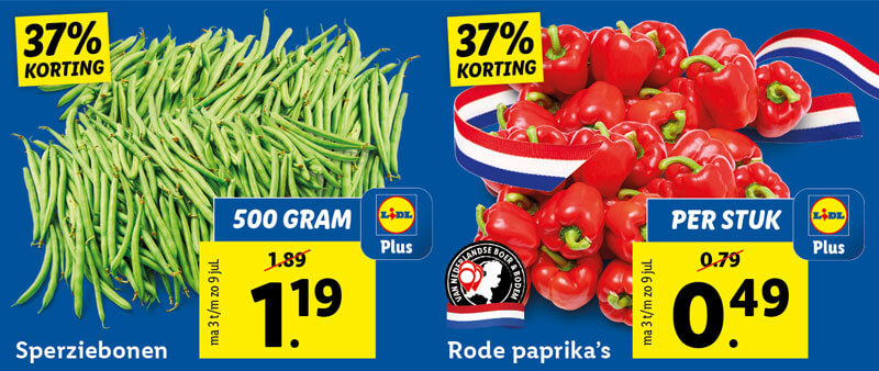 De supermarkt in groente en fruit