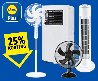 25% korting met Lidl Plus op airco's en ventilatoren