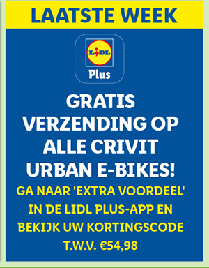 Laatste kans op gratis verzending van de Crivit Urban E-bike!