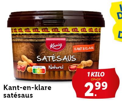 Satesaus: 1 kilo voor 2.99
