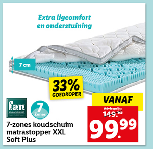 f.a.n. 7-zones koudschuim matrastopper XXL Soft Plus