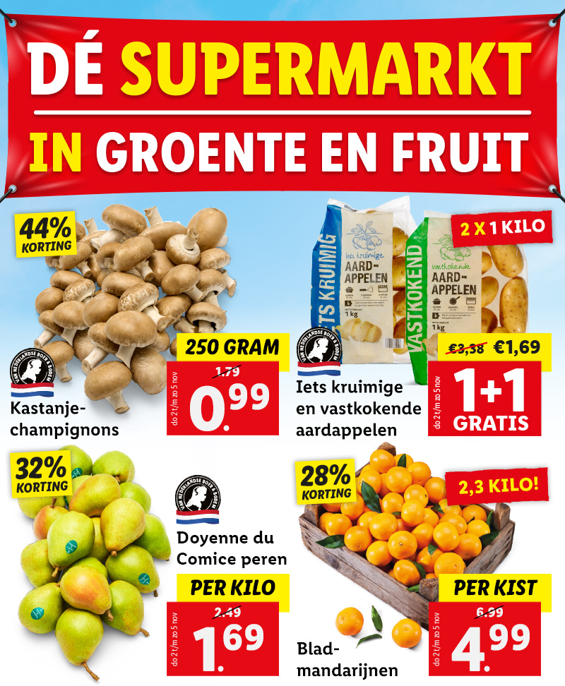 De supermarkt in groente en fruit