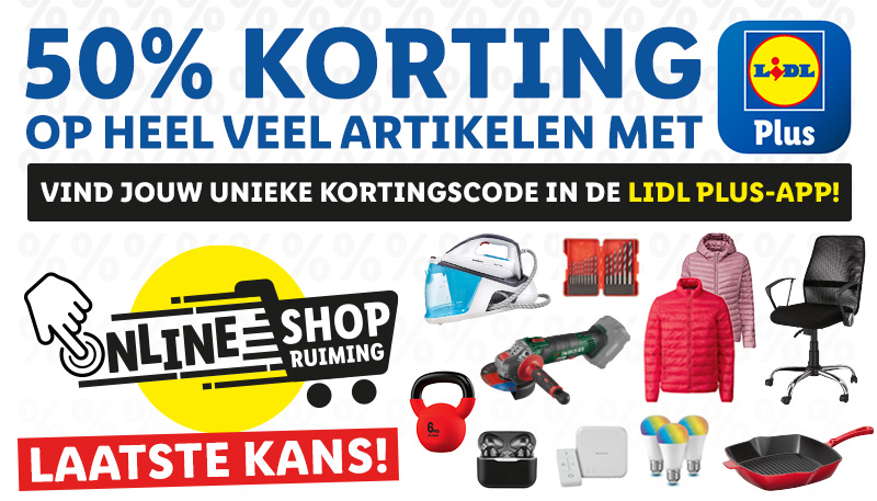 Laatste kans: 50% korting met jouw unieke kortingscode in de Lidl Plus-app!